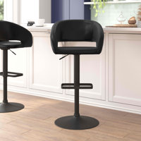Amberlie Modern Upholstered Adjustable-Height Barstool with Footrest by Flash Furniture