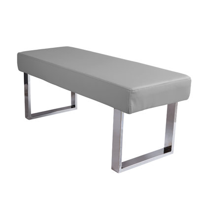 Cialan Modern Faux Leather Upholstered Bench Ottomans, Contemporary Wide Coffee Bean Bench Seat, Stool Accent Bench for End of Bed by Wrought Studio