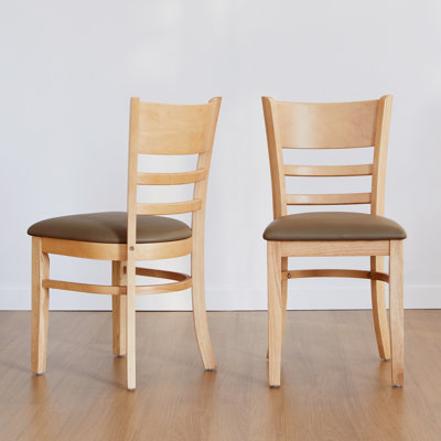 Zida Solid Wood Upholstered Ladder Back Side Chair Set of 2 by Red Barrel Studio