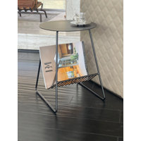 Gazette Lucillie Sled End Table with Storage- Side Table – Modern Accent End Table Available in Black, White, or Green for Living Room, Bedroom, or Lo by George Oliver