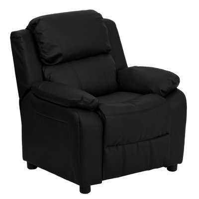 Brockbank Deluxe Padded Contemporary Kids Recliner with Storage Arms by Harriet Bee