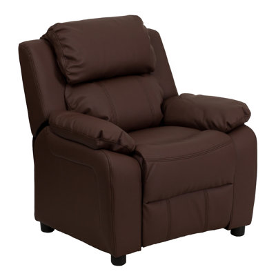 Brockbank Deluxe Padded Contemporary Kids Recliner with Storage Arms by Harriet Bee