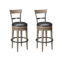 Susan Upholstered 28" Counter Stools with Solid Wood Frame and Swivel by Laurel Foundry Modern Farmhouse