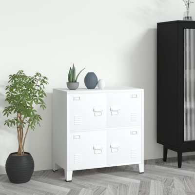 Chawan vidaXL Storage Chest, Metal Storage Cabinet, Metal Handle by Williston Forge