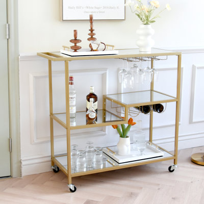 Gregoriana Mirror Bar Serving Cart by Mercer41
