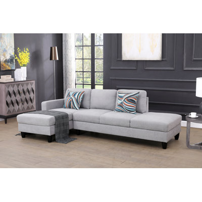 Lasharon 102" Wide Microfiber/Microsuede Sofa & Chaise