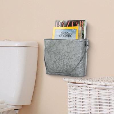 Farmhouse Galvanized Metal Magazine Rack by 17 Stories