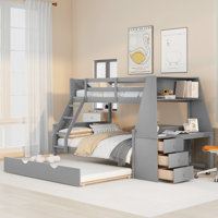 Evanghelina Bunk Bed with Trundle and Built-In Desk by Harriet Bee