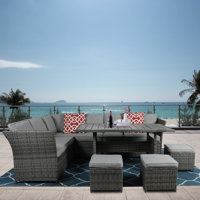 7 Piece Sectional Seating Group with Cushions by Red Barrel Studio