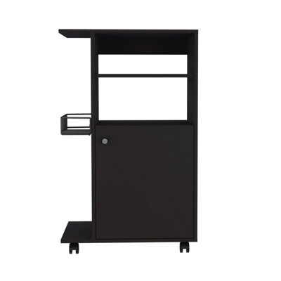 Contemporary Black Rolling Kitchen Cart by Ebern Designs