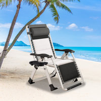 Zero Gravity Chair, Padded Lounge Recliner, Folding Adjustable Camping Chair, Patio Beach Backyard by Arlmont & Co.
