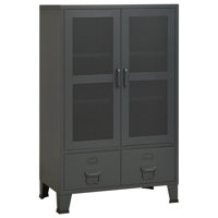 Storage Cabinet Office Cabinet with Mesh Doors for Living Room Metal