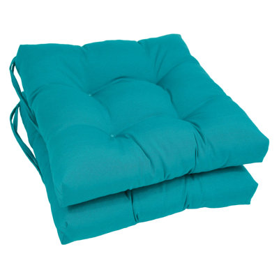 16-Inch Solid Twill Square Tufted Chair Cushions by Latitude Run