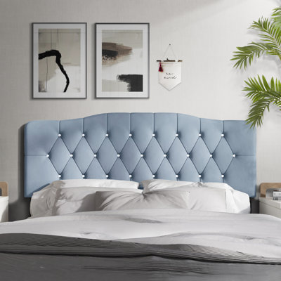 Dvante Velvet Upholstered Panel Headboard by House of Hampton