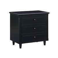 3 - Drawer Nightstand in Black by Red Barrel Studio