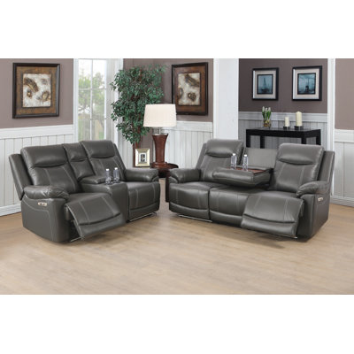 Debari 2 Piece Faux Leather Reclining Living Room Set