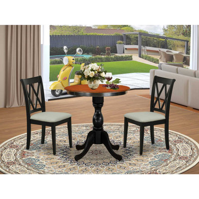 Adelo 2 - Person Solid Wood Breakfast Nook Dining Set by Alcott Hill