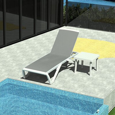 Patio Chaise Lounge Outdoor Aluminum Polypropylene Chair With Adjustable Backrest,side Table, For Beach,yard,balcony,poolside Sunbathing Chair(1 Chair by Ebern Designs