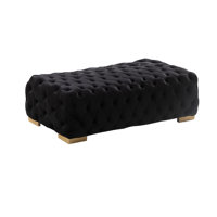 Graple 55" Wide Velvet Tufted Rectangle Standard Ottoman by Rosdorf Park