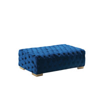 Graple 55" Wide Velvet Tufted Rectangle Standard Ottoman