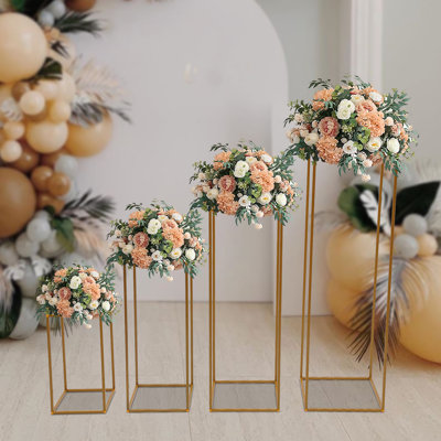 4Pcs Metal Flower Stand For Wedding Table Centerpieces by Mercer41