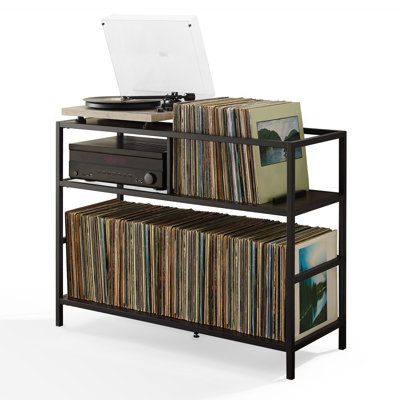 Record Storage Console Media Shelve by 17 Stories