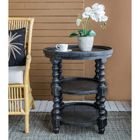 Alberteen Round 3-Tiered Side Table, Natural End Table for Lving Room Bedroom Entryway by Lark Manor