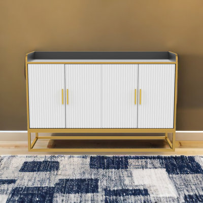 Helrike Sideboard with Metal Legs, Buffet Table, Dining Cabinet by Mercer41