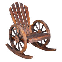 Abdulshakur Outdoor Abdulshakur Rocking Solid Wood Chair by Millwood Pines