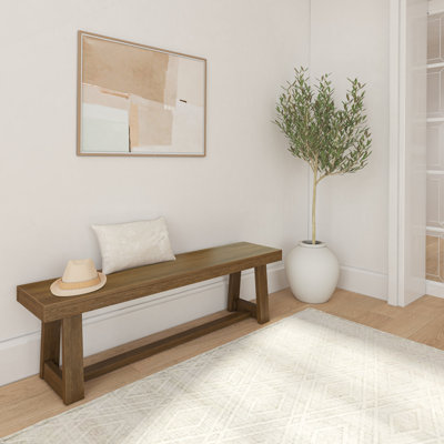 Linzy Classic Wood Bench by Wade Logan