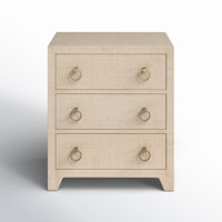 Cleo 3 - Drawer Raffia Dresser by Birch Lane