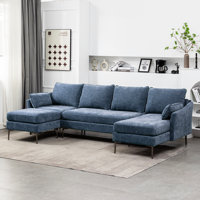 Deshaya 4 - Piece 110" Wide Chenille Reversible Sleeper Sofa & Chaise by Latitude Run