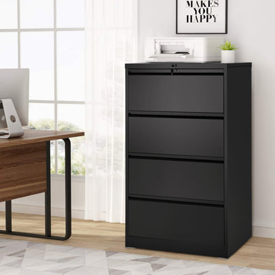 4 -Drawer Steel Lateral Filing Cabinet with Lock by Latitude Run