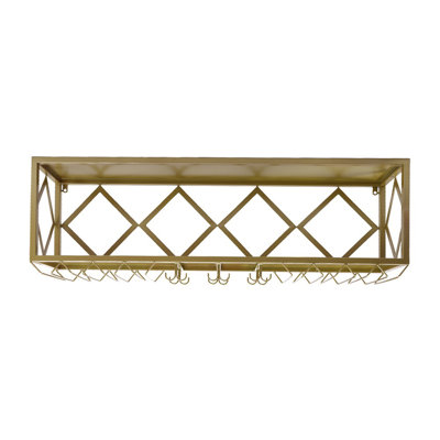 Radoslaw Multifunctional Rectangular Industrial Wall Mounted Wine Bottle & Glass Rack by Gracie Oaks
