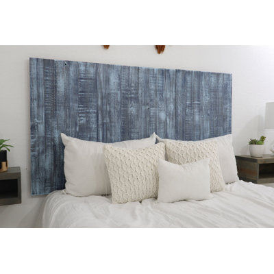 Nai Floating Headboard Solid Wood Wall Mount Blue Stonewash by Gracie Oaks