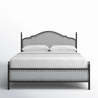 Alaja Upholstered Platform Metal Four Poster Bed