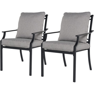 Patio Dining Armchair with Cushion by Red Barrel Studio