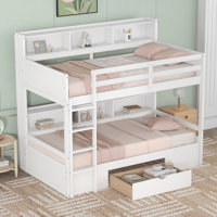 Genesy Twin Standard Bunk Bed with Bookcase by Harriet Bee by Harriet Bee