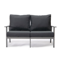 56.69" Wide Outdoor Loveseat with Cushions by Corrigan Studio