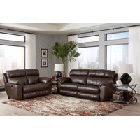 2 Piece Genuine Leather Reclining Living Room Set by Red Barrel Studio
