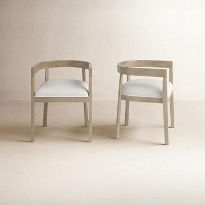 Daney Peony Fabric and Rubberwood Dining Chairs by Birch Lane