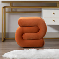 Jaszlyn S-shape Ottoman, Makeup Stool Footstool by Mercer41