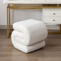 Jaszlyn S-shape Ottoman, Makeup Stool Footstool by Mercer41
