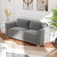 Lakedra 70.8" Velvet Square Arm Sleeper Sofa Bed with Reversible Cushions by Latitude Run