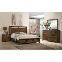 Ethian Brown Panel Bedroom Set Special 4 Bed Dresser Mirror Nightstand by Millwood Pines