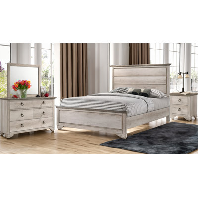 Dezon Driftwood Panel Bedroom Set Special 4 Bed Dresser Mirror Nightstand by August Grove