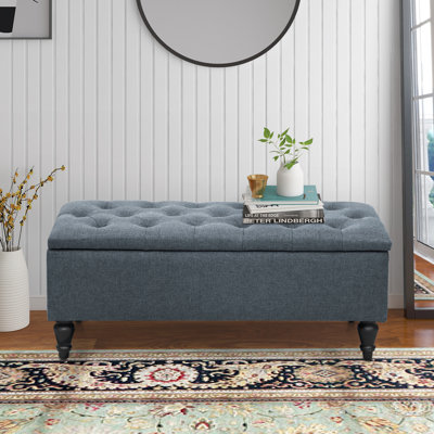 Aireen Upholstered Flip Top Storage Bench by Alcott Hill