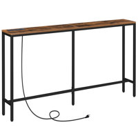 Console Table with Power Outlet Behind Couch Narrow Entryway Table by 17 Stories