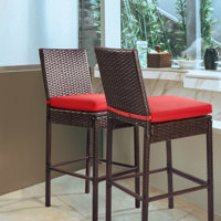 30" Patio Bar Stool with Cushion by Latitude Run