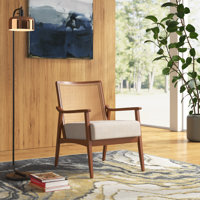Shonda Cane and Solid Wood Accent Chair by Beachcrest Home